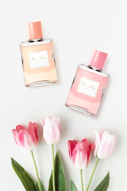 PSD feminine perfume bottle mockup design