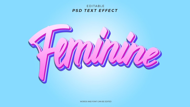 FEMININE TEXT EFFECT EDITABLE DESIGN