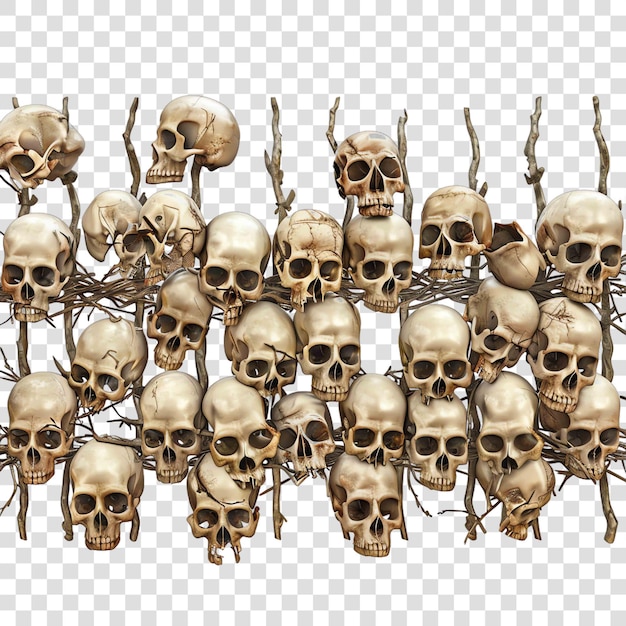 fence made of bones with skulls fantasy medival