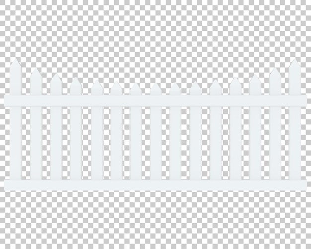 Fence on transparent background 3d rendering illustration