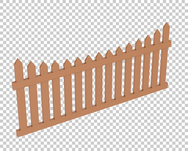 Fence on transparent background 3d rendering illustration