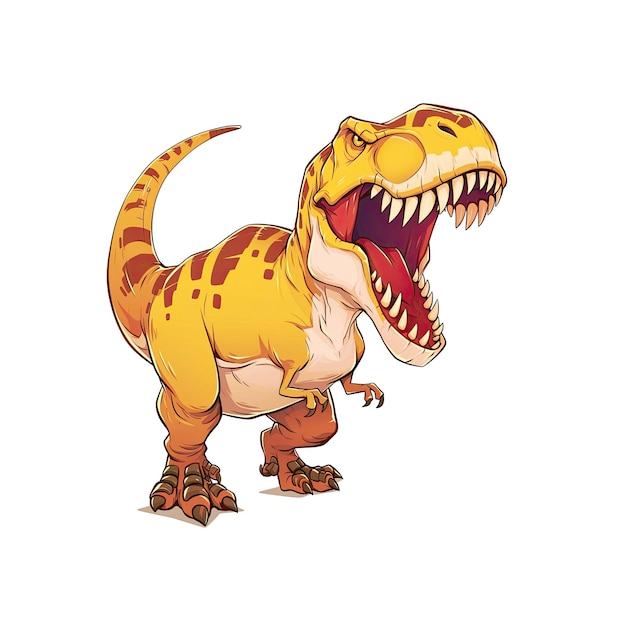 Ferocious Cartoon Tyrannosaurus Cartoon Illustration