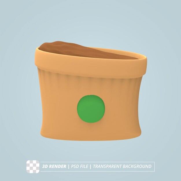 FERTILIZER ICON ISOLATED 3D RENDER