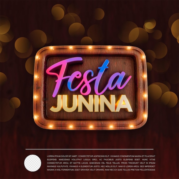 Festa Junina 3D Rendered Concept Template with transparent background