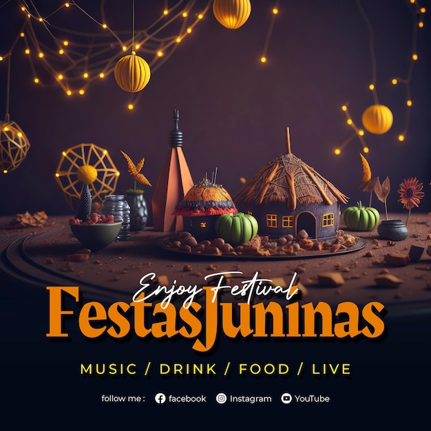 festas juninas poster template