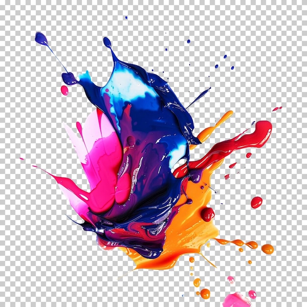 Festival of colors splash happy holi isolated on transparent background