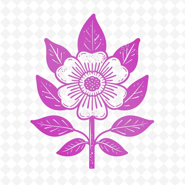 Festive Anemone Logo With Decorative Petal Creative Vector Design of Nature Collection