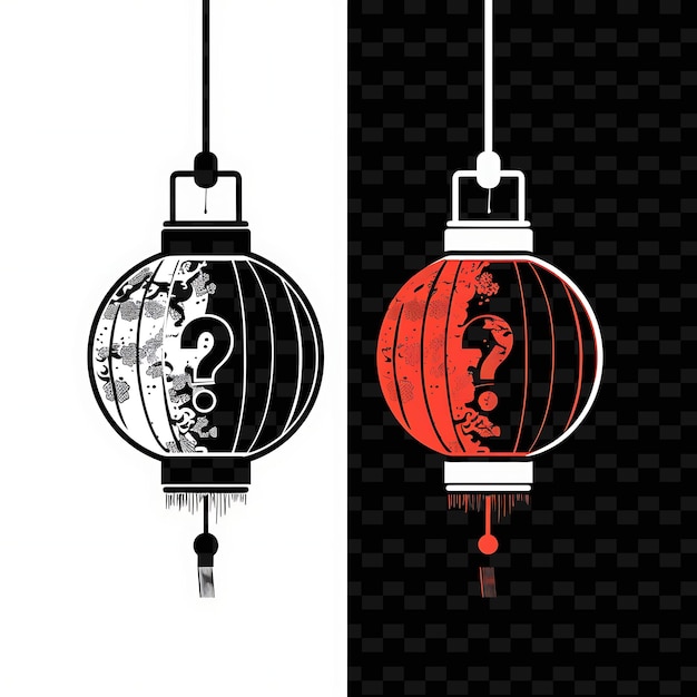 PSD festive chinese lantern riddle with pop art style lantern ri png inspired lunar icon designs