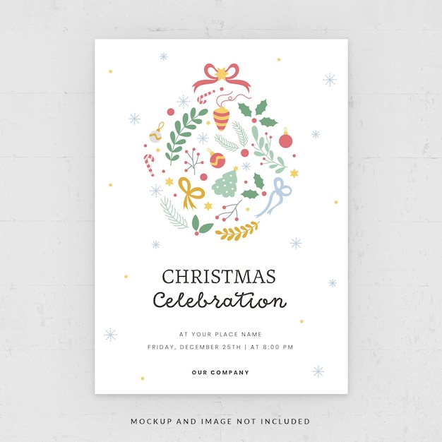 Festive Christmas Celebration Flyer Template in PSD