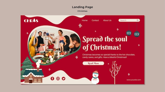 Festive christmas landing page template