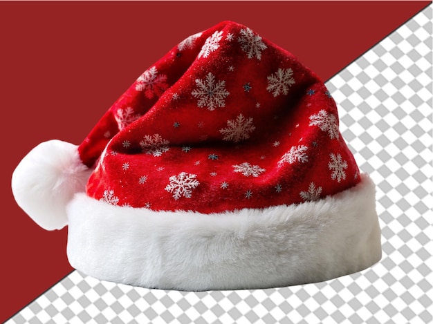 festive Christmas Santa hat isolated on transparent background