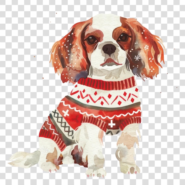 Festive dog in cozy sweater