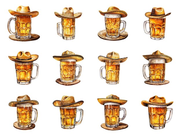 Festive Mexican Beer Celebration with Sombrero Hats