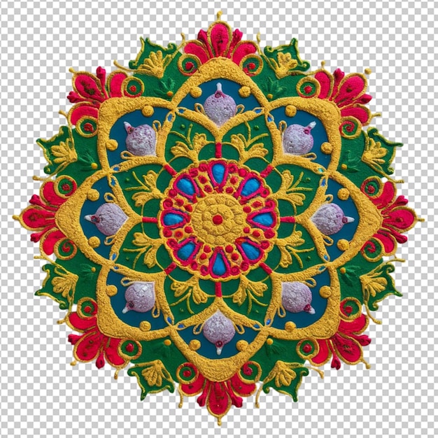 PSD festive rangoli with intricate mandala patterns isolated