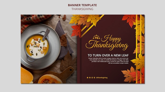 Festive thanksgiving day banner template