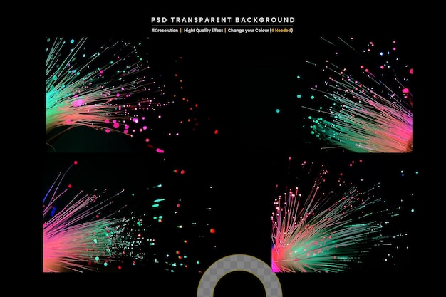 Fiber optic cable on transparent background