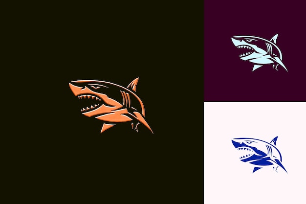 PSD fierce shark mascot logo with a fin and teeth designed with cute abstract vector designs