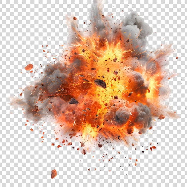 PSD fiery explosion on a transparent background