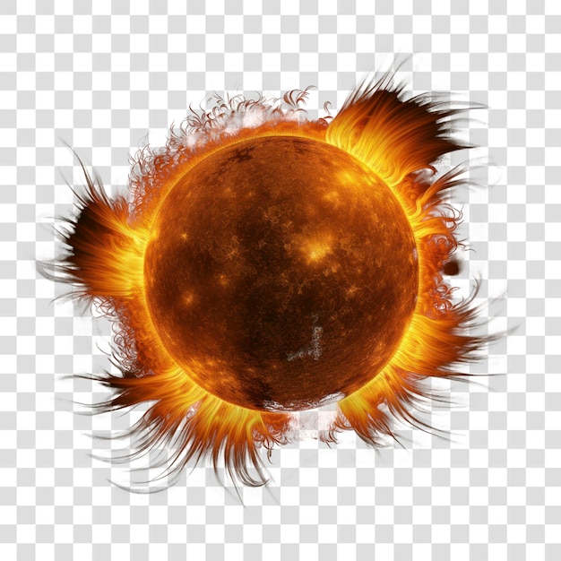 PSD fiery sun with solar flares