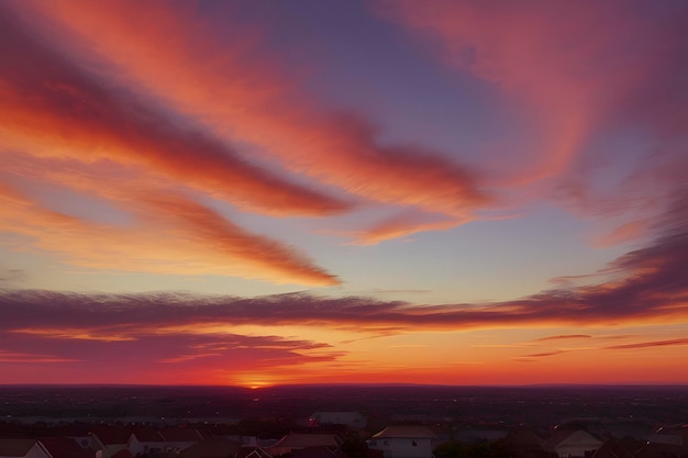 Fiery Sunset A photorealistic sunset sky