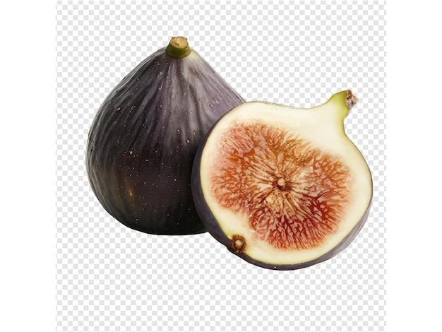 a fig with the front and the top half of it