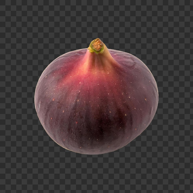 A fig with purple skin and red flesh with blank White Background