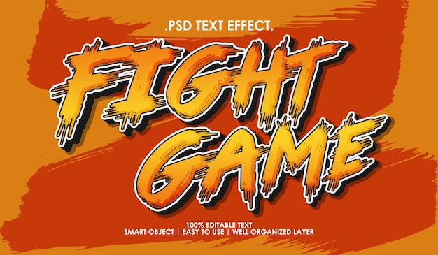 Fight game text style 3d effect