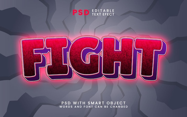 Fight war cartoon 3d editable text effect