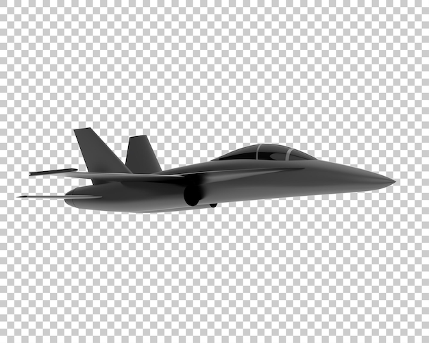 Fighter aircraft isolated on transparent background 3d rendering illustration