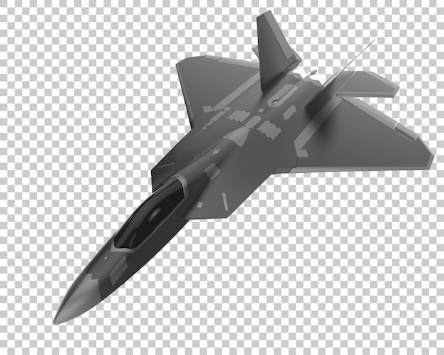 Fighter aircraft isolated on transparent background 3d rendering illustration