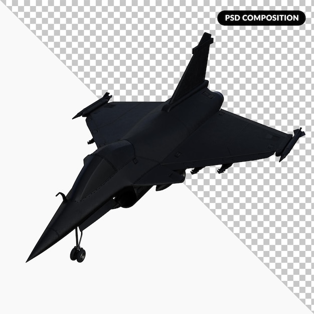 Fighter jet flying isolated 3d rendering