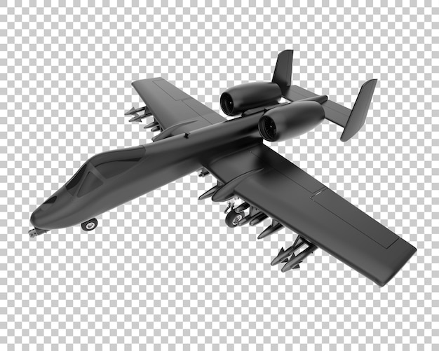 Fighter jet isolated on transparent background 3d rendering illustration