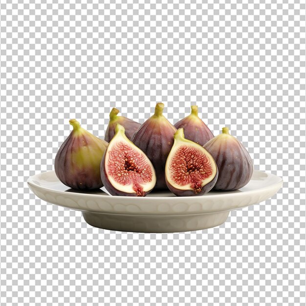 PSD figs on a plate on white background