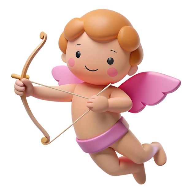 PSD a figurine of an angel with a bow and arrow