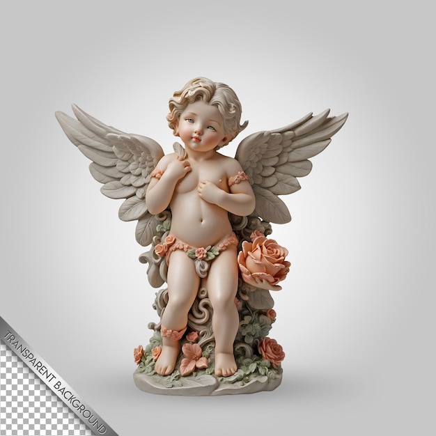 a figurine of an angel with roses on it