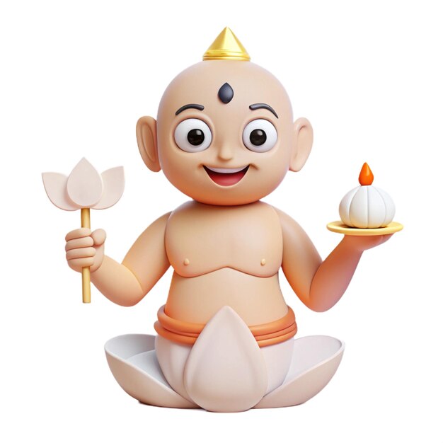 a figurine of a buddha with a candle in his hand