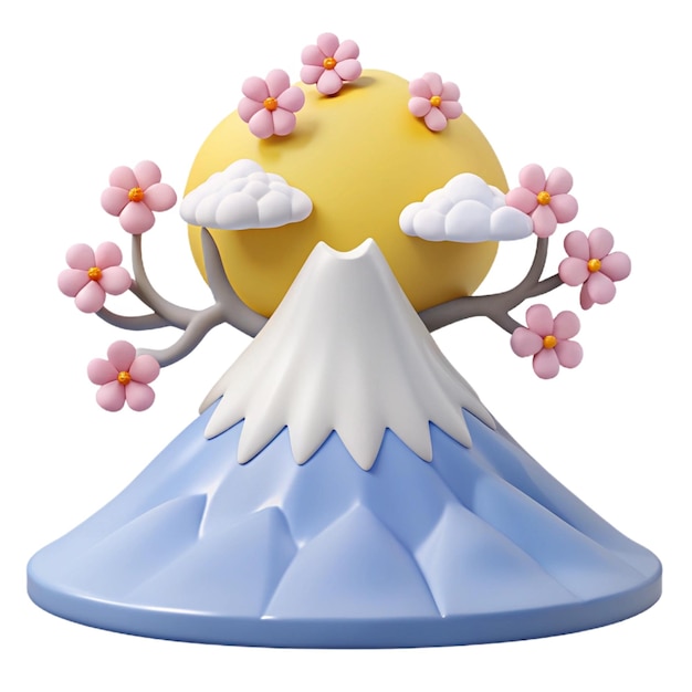 PSD a figurine of a cloud with flowers on it