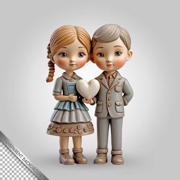 PSD a figurine of a couple holding a heart