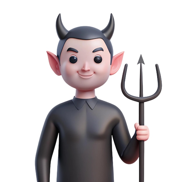 PSD a figurine of a devil with a large arrow in his hand