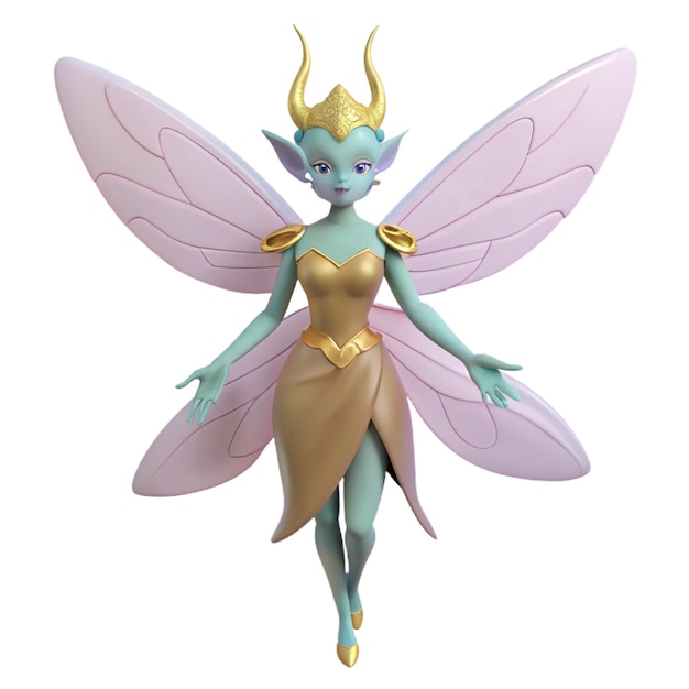 a figurine of a fairy with a purple wings