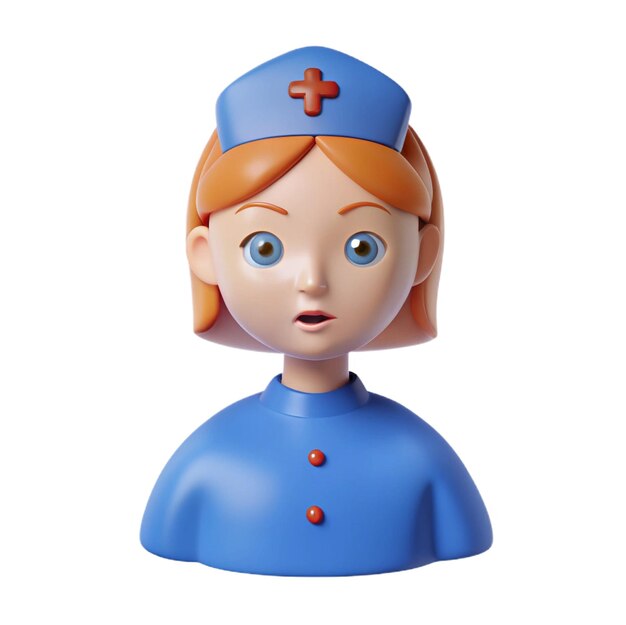 PSD a figurine of a female doll with a red cross on the top