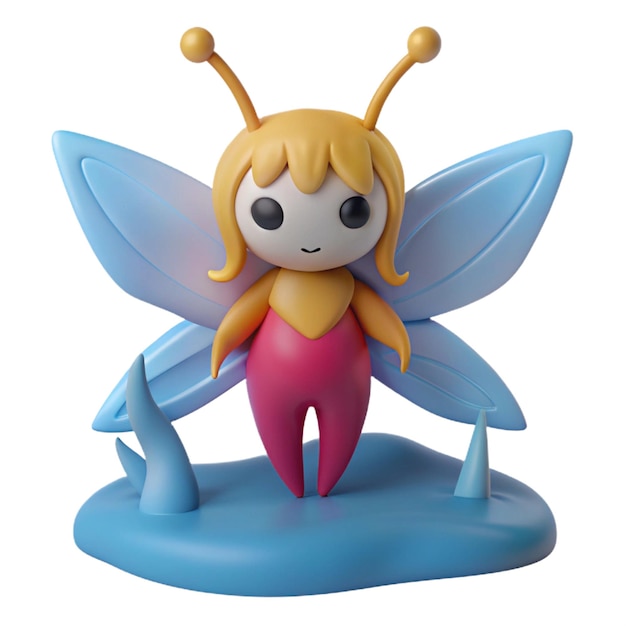 a figurine of a girl with a butterfly on her head