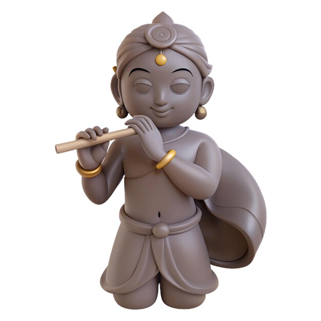 PSD a figurine of a god holding a flute