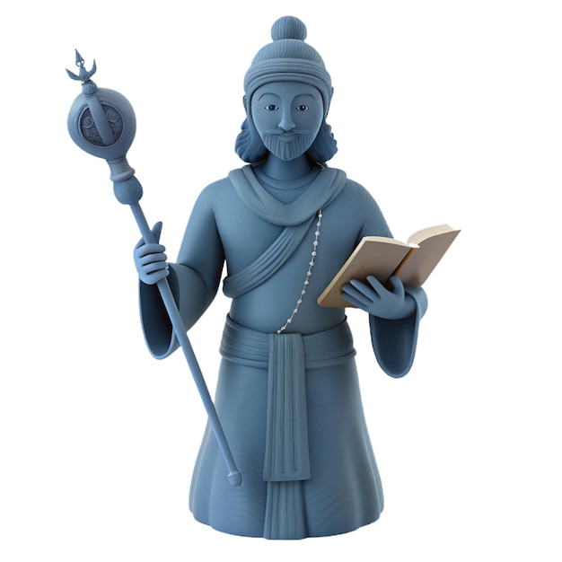 PSD a figurine of a god reading a book