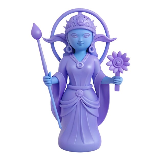 a figurine of a god with a flower in her hand