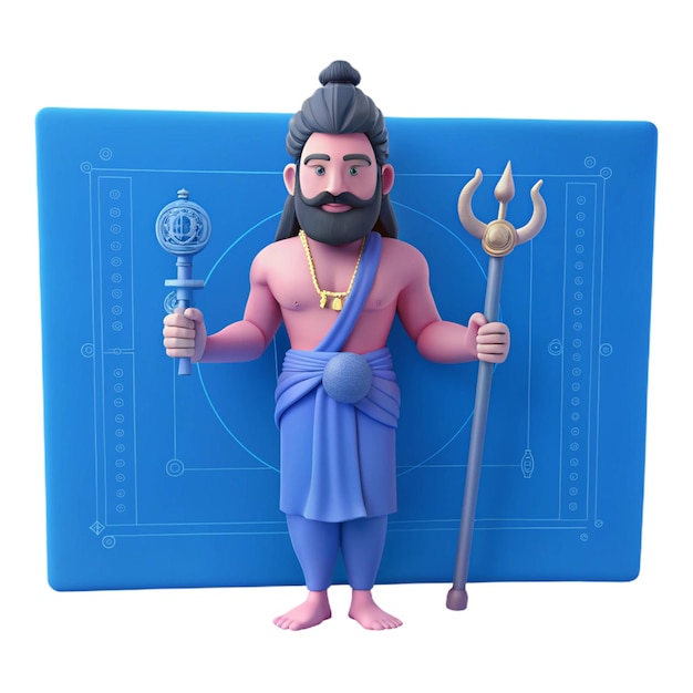 a figurine of a god with a hammer and an arrow