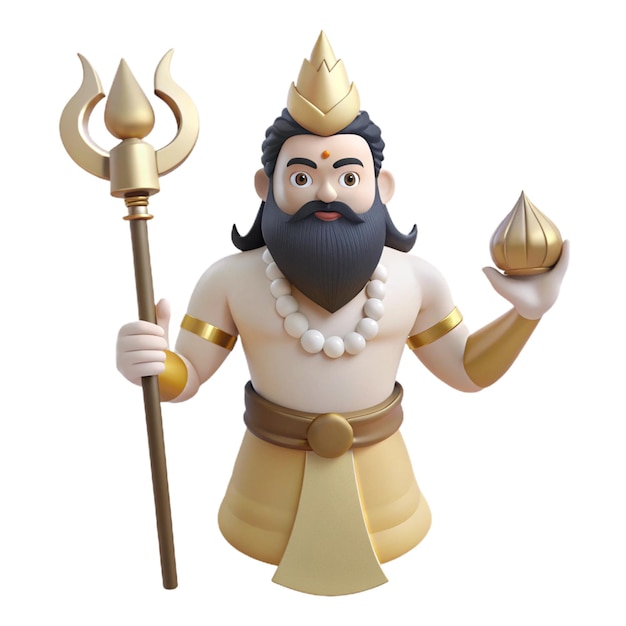 a figurine of a god with a large sword in his hand