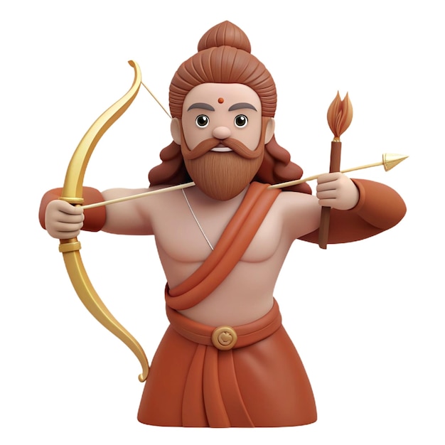 PSD a figurine of a god with a spear and a gold bow