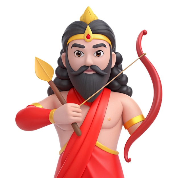 PSD a figurine of a god with a sword and a bow