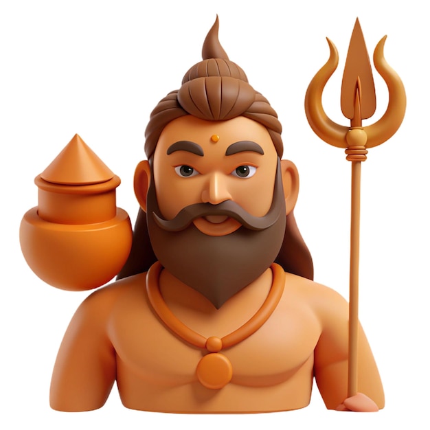 a figurine of an indian with a statue of a god